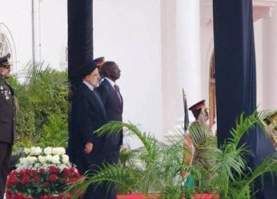 تصاویر ، شلیک 21 گلوله توپ به افتخار ورود رئیسی به کنیا ، جزئیات استقبال رسمی رئیس جمهور کنیا از رئیس جمهور ایران